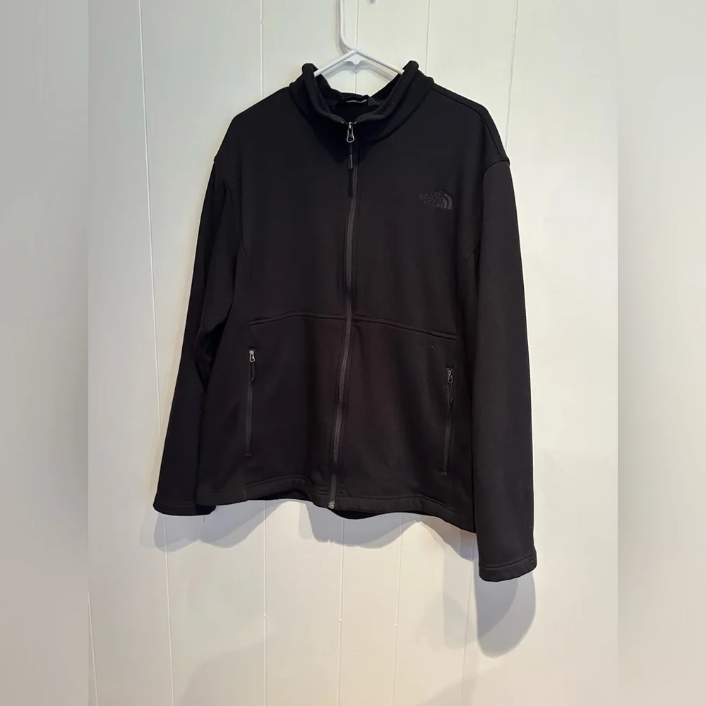 The North Face Black Fleece Jacket Full Zip Outdoor Hiking Coat Mens XXL